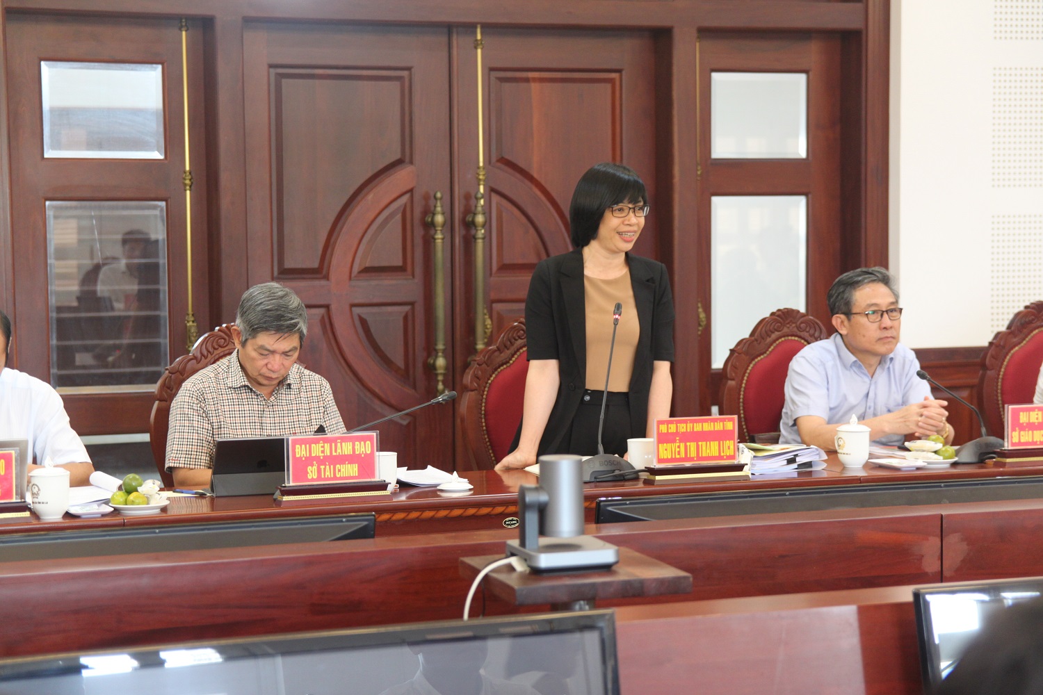 Bà Nguyễn Thị Thanh Lịch - Tỉnh Uỷ viên - Phó Chủ tịch UBND Tỉnh - Phó Chủ tịch UBND Tỉnh Gia Lai phát biểu tại sự kiện.
